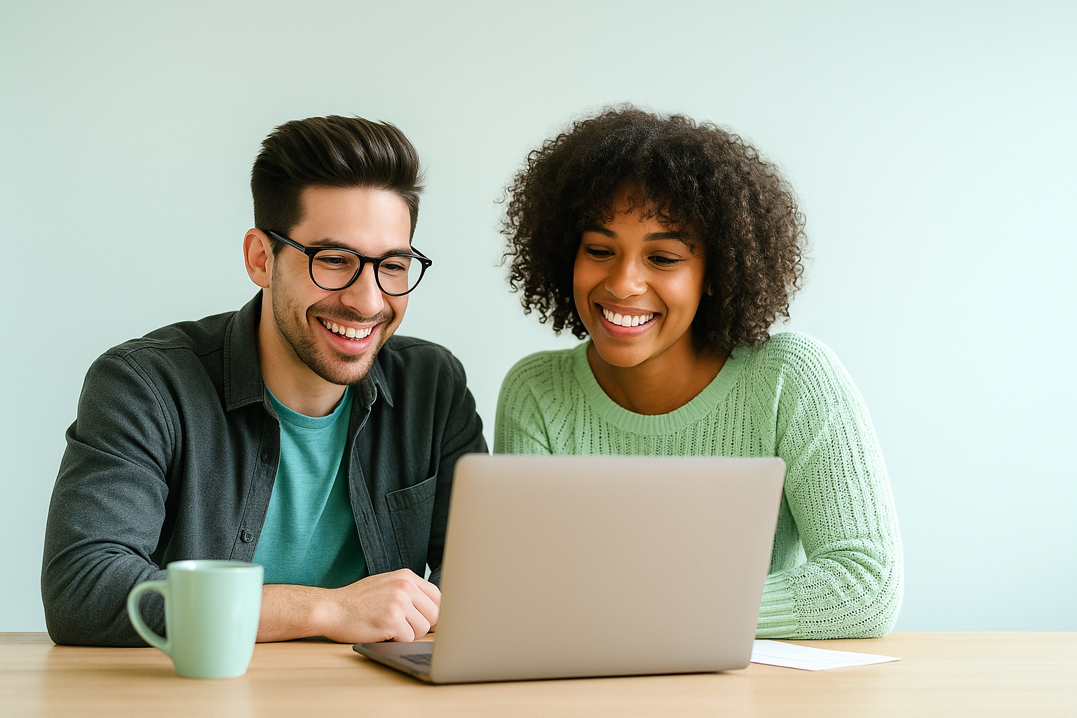 Clientes felizes utilizando solução web